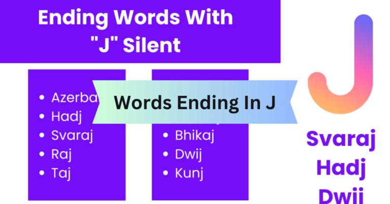 Words Ending In J