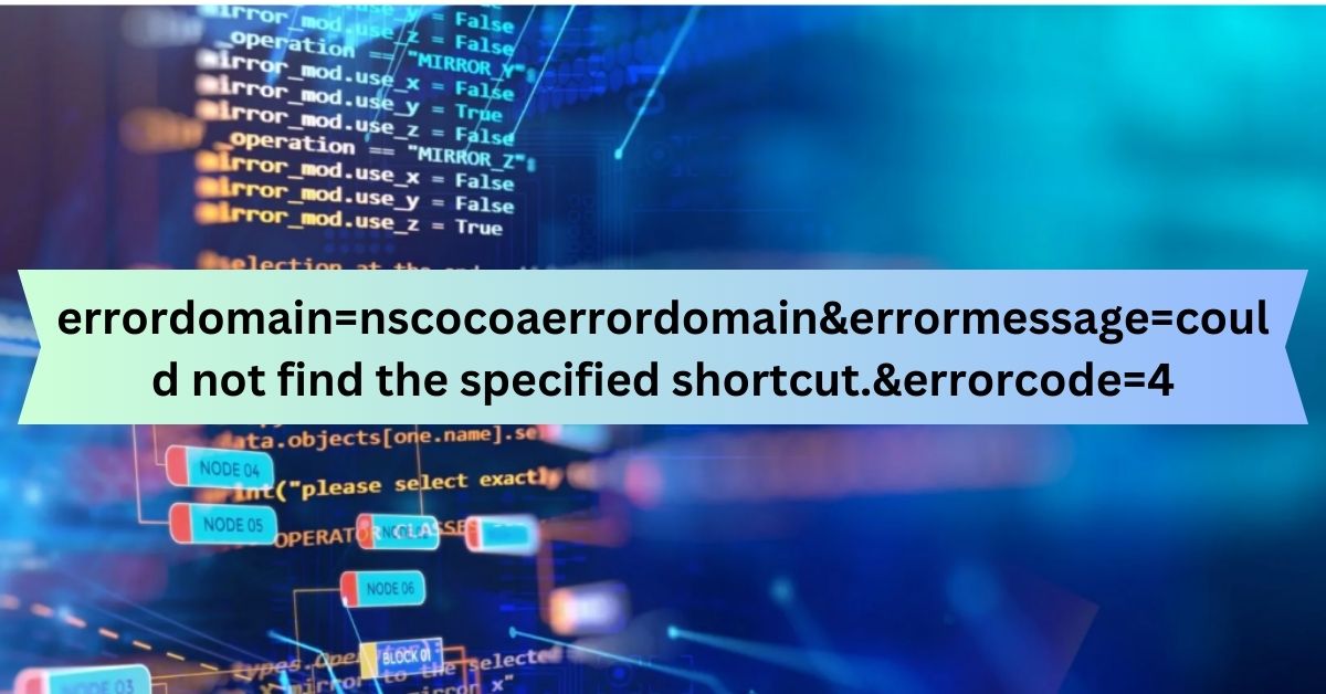 errordomain=nscocoaerrordomain&errormessage=could not find the specified shortcut.&errorcode=4