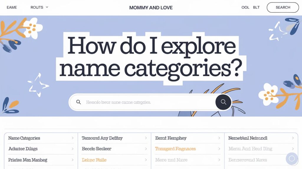 How Do I Explore Name Categories On Mommy And Love?